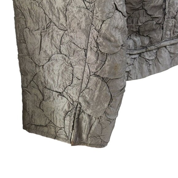 Chicos Earlene Textured Gray Silver Textured Jacket Blazer Open Lined Size 1 M - Picture 5 of 7